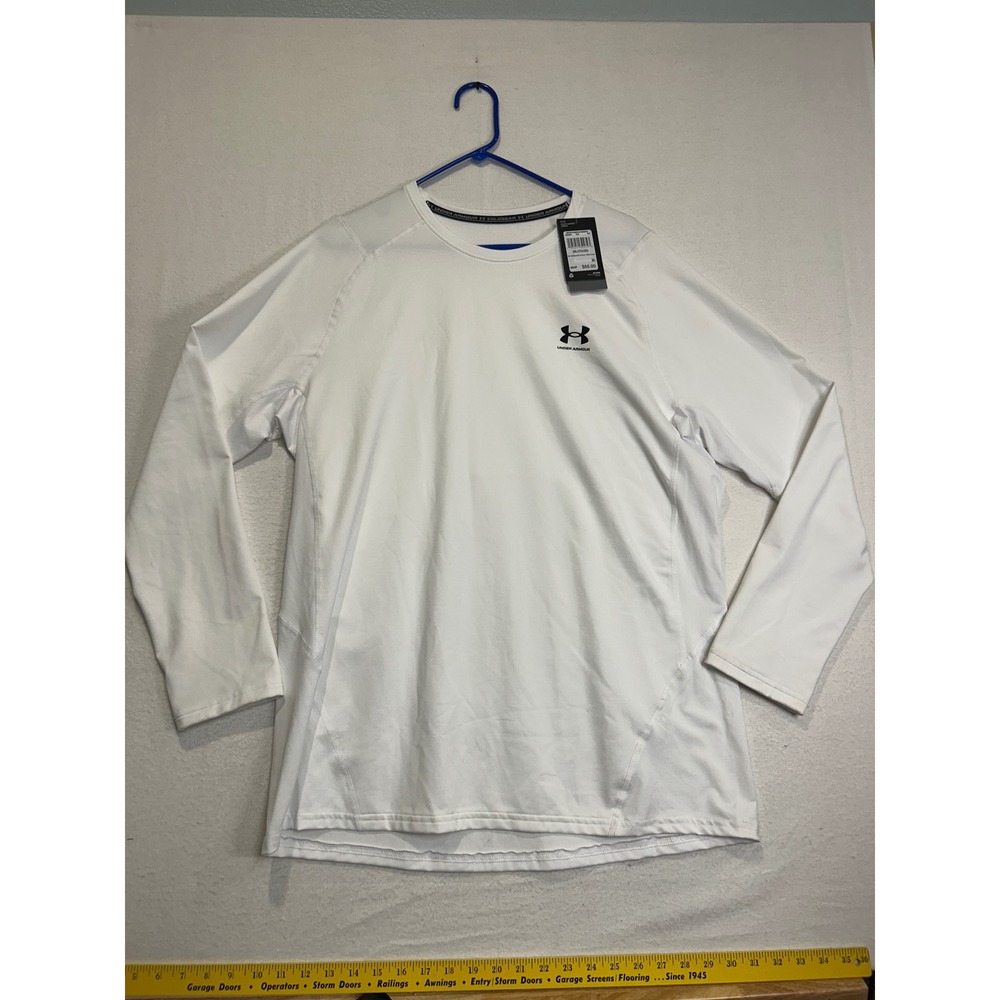 Under Armour ColdGear Fitted Crew Mens XXL White Base Layer 1366068-100 NWT